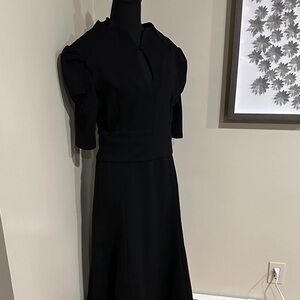 *MARY CRAFTS* Plus Elegant Black Keyhole Midi Dress Size 14